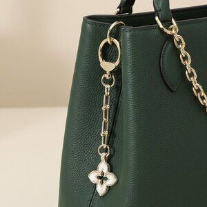 14K Gold Plated Mother of Pearl Flower Bag Charm